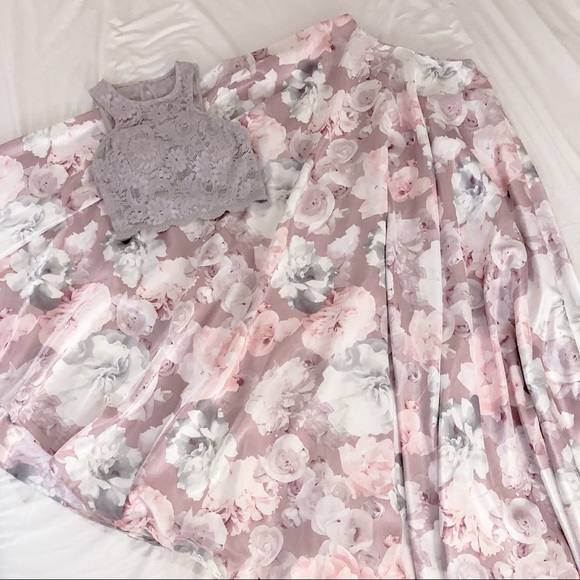 [SOLD] Two Piece Halter Prom Dress - Picture 2 of 5